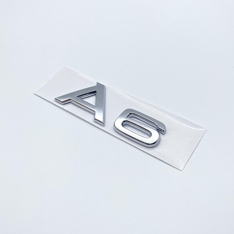 3D Letters Numbers Emblem for Audi A3 A4 A5 A6 A7 A8 Q2 Q3 Q5 Q7 Car Trunk Lid Nameplate Badge Logo Sticker Chrome Glossy Black