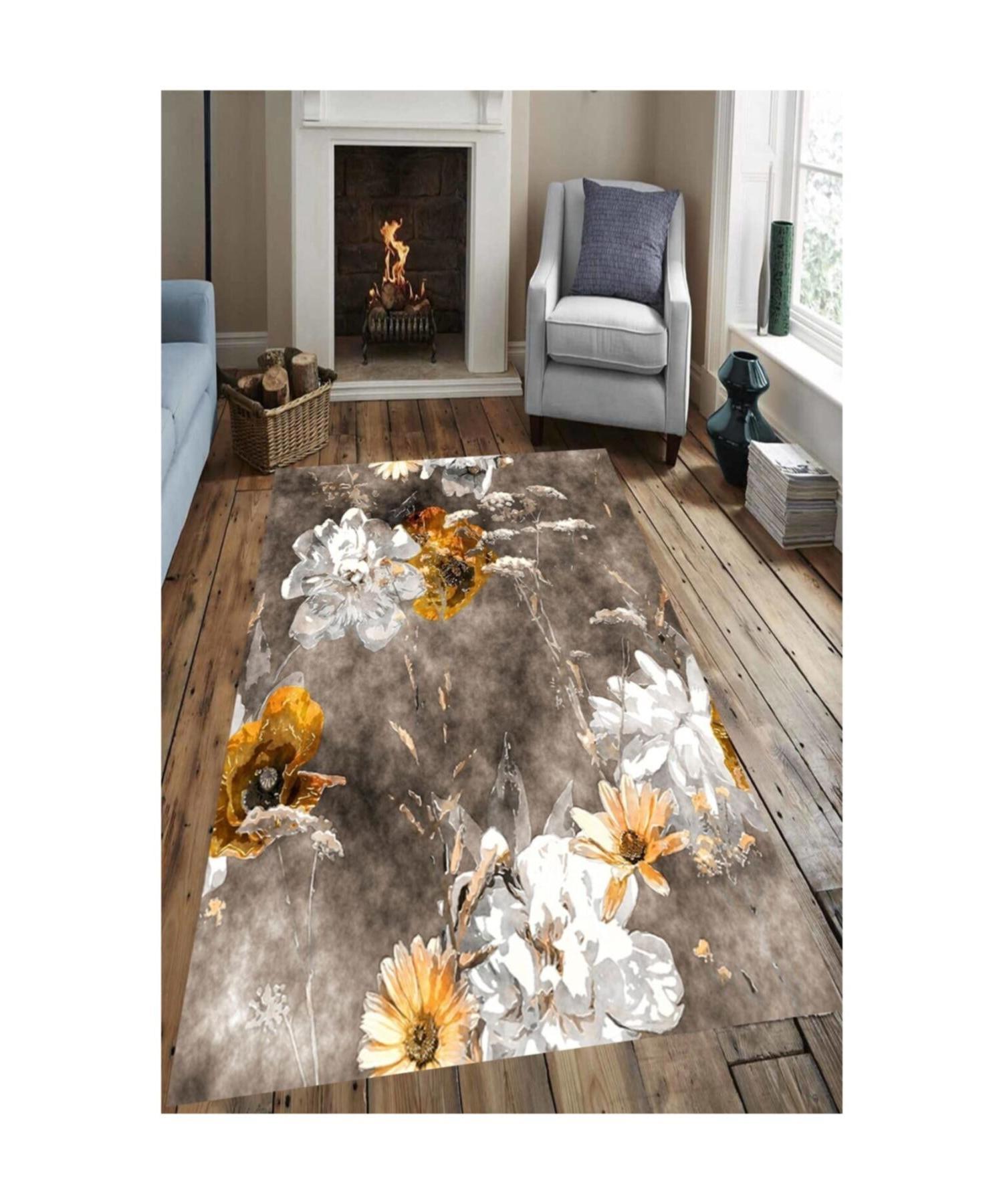 

Коричневый цветочный ковер для спальни