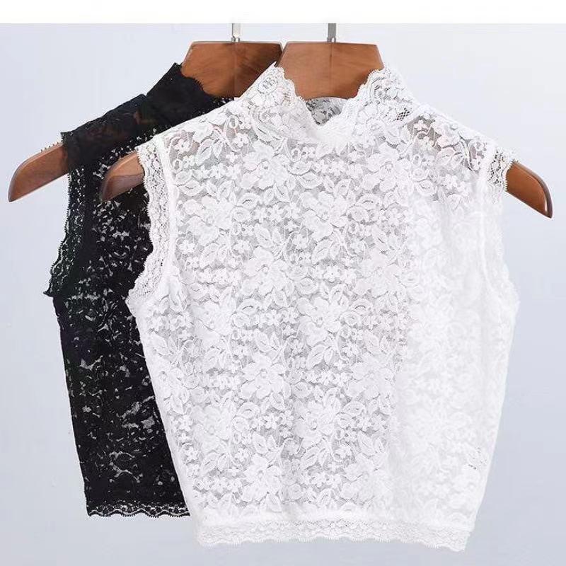 Multi-Style Lace Pullover False Collar: Women's High Elasticity Plus Size Decorative Vest for Autumn/Winter