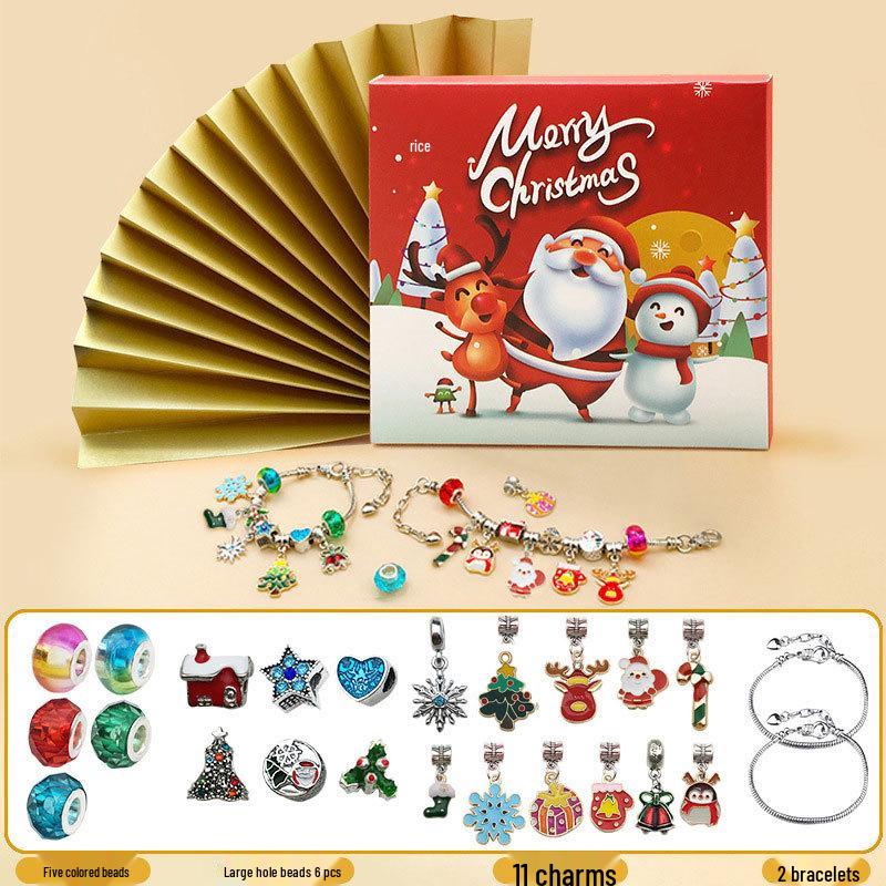 Gold Christmas Countdown Calendar: DIY Jewelry Set Gift