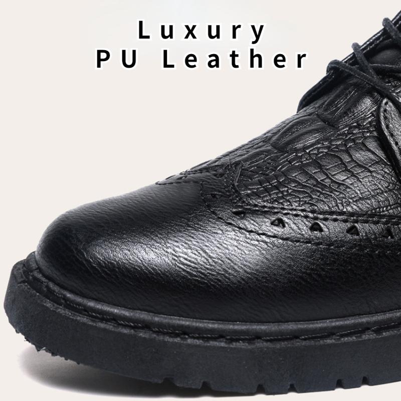 Leather Shoes for Men Luxury High Quality Brogue Shoes Comfortable Soft Sole Men's Casual Shoes Lace Up Men Business Dress Shoe