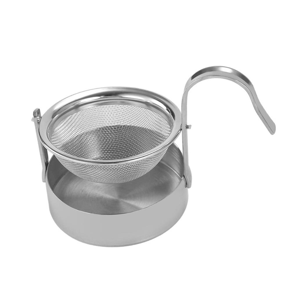 304 Stainless Steel Loose Leaf Tea Strainer Rotating Basket Tea Leaf Filter Tea Serving