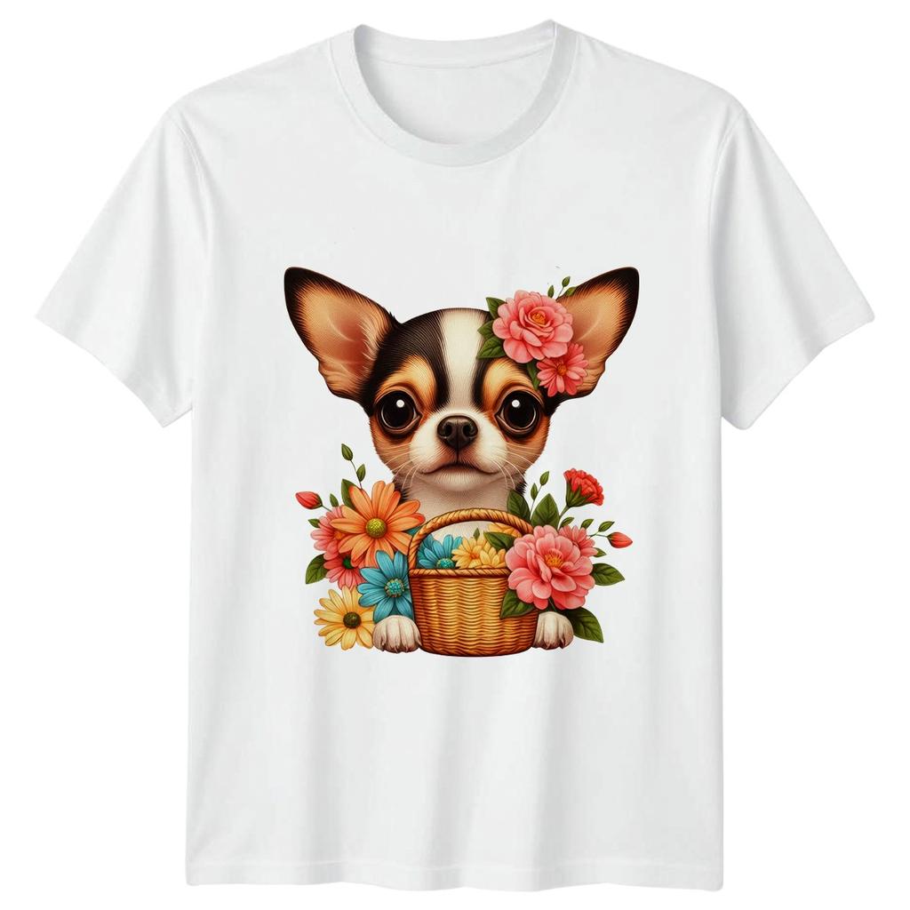 Floral Chihuahua Dog With Flower Unisexs TShirt Chihuahua Dog Pets Mothers Day