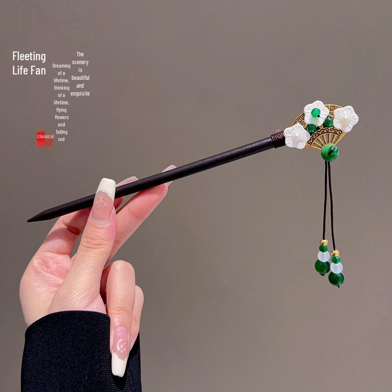 Traditional Sandalwood Hairpin for Chinese Cheongsam & Hanfu Updo