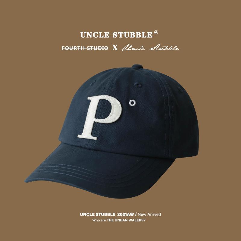 

P standard baseball cap for men and women, comfortable and breathable soft top hat, wide brim showing face, small peaked cap Adjustable