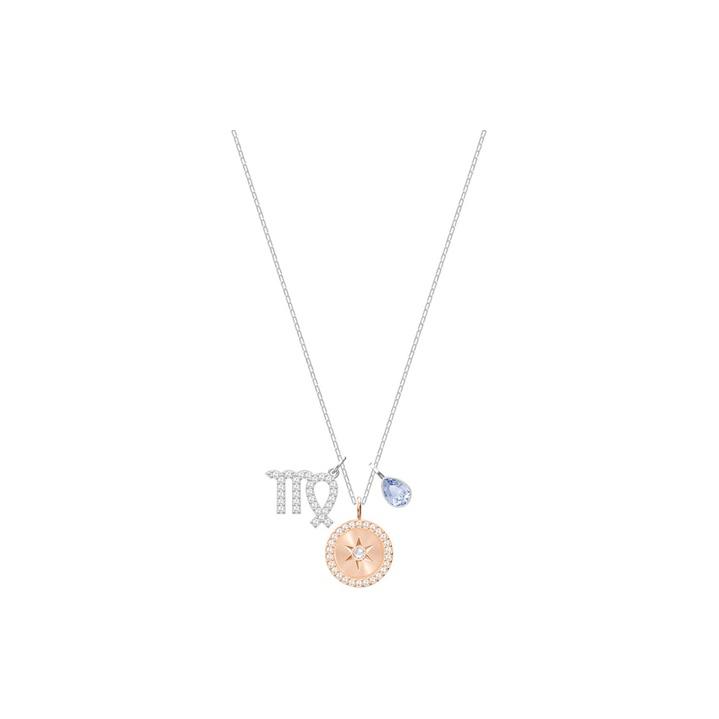 

Swarovski Zodiac Virgo Series Chrome Plated Necklace Women necklace Pink 5349224 Box (Random Color)