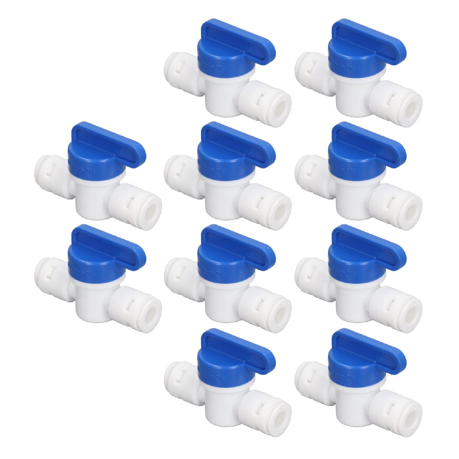 

10 Pcs Inline Ball Valve Mini Water Tube Shut Off Switch Quick Connect Fitting Accessory for Water Purifier 1 4inch