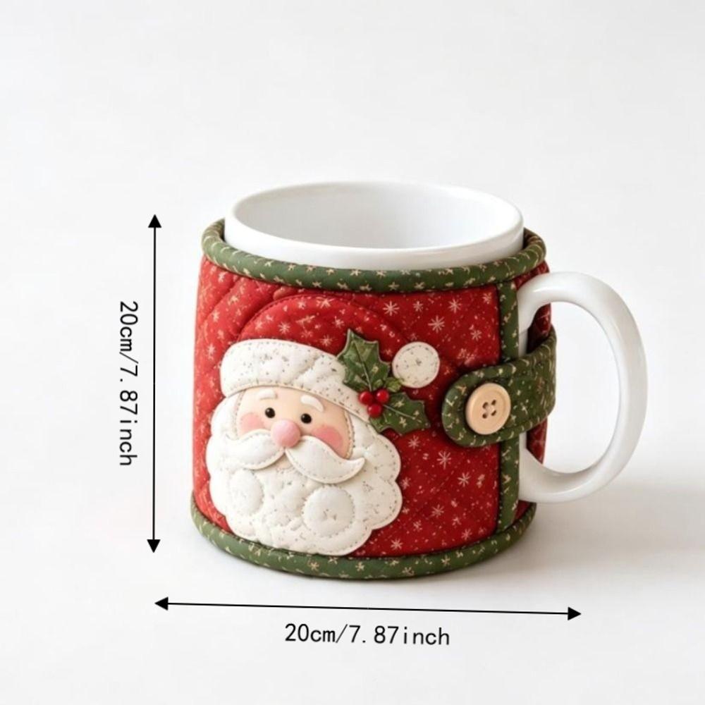 Deer Christmas Ornaments Snowman Mug Protective Cover Atmosphere Christmas Tea Cup Holder Mug