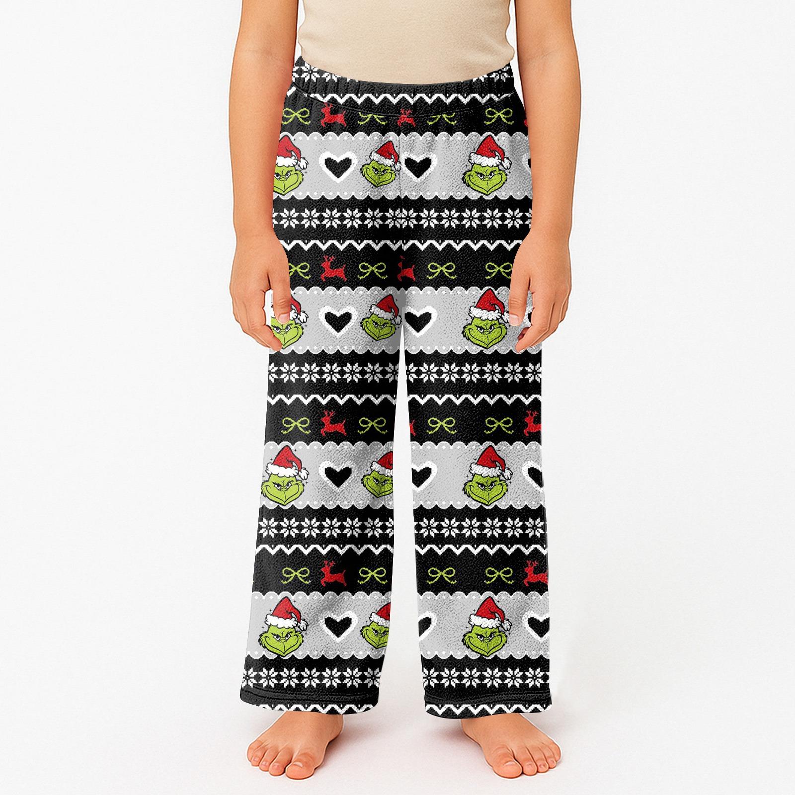 

Детские пижамные брюки с принтом, мягкие, удобные, детские зимние пижамные брюки 140