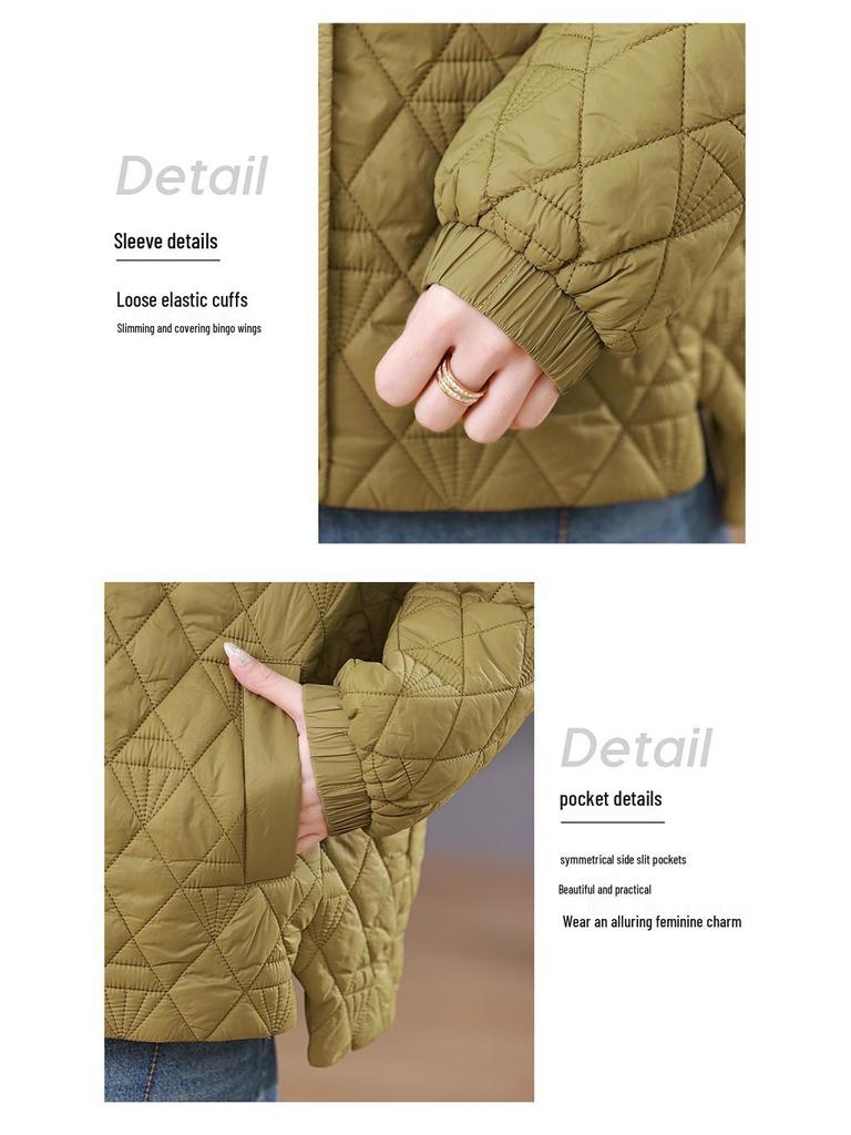 Women's 2024 Lightweight Petite Quilted Cotton Coat - Autumn/Winter Fashion