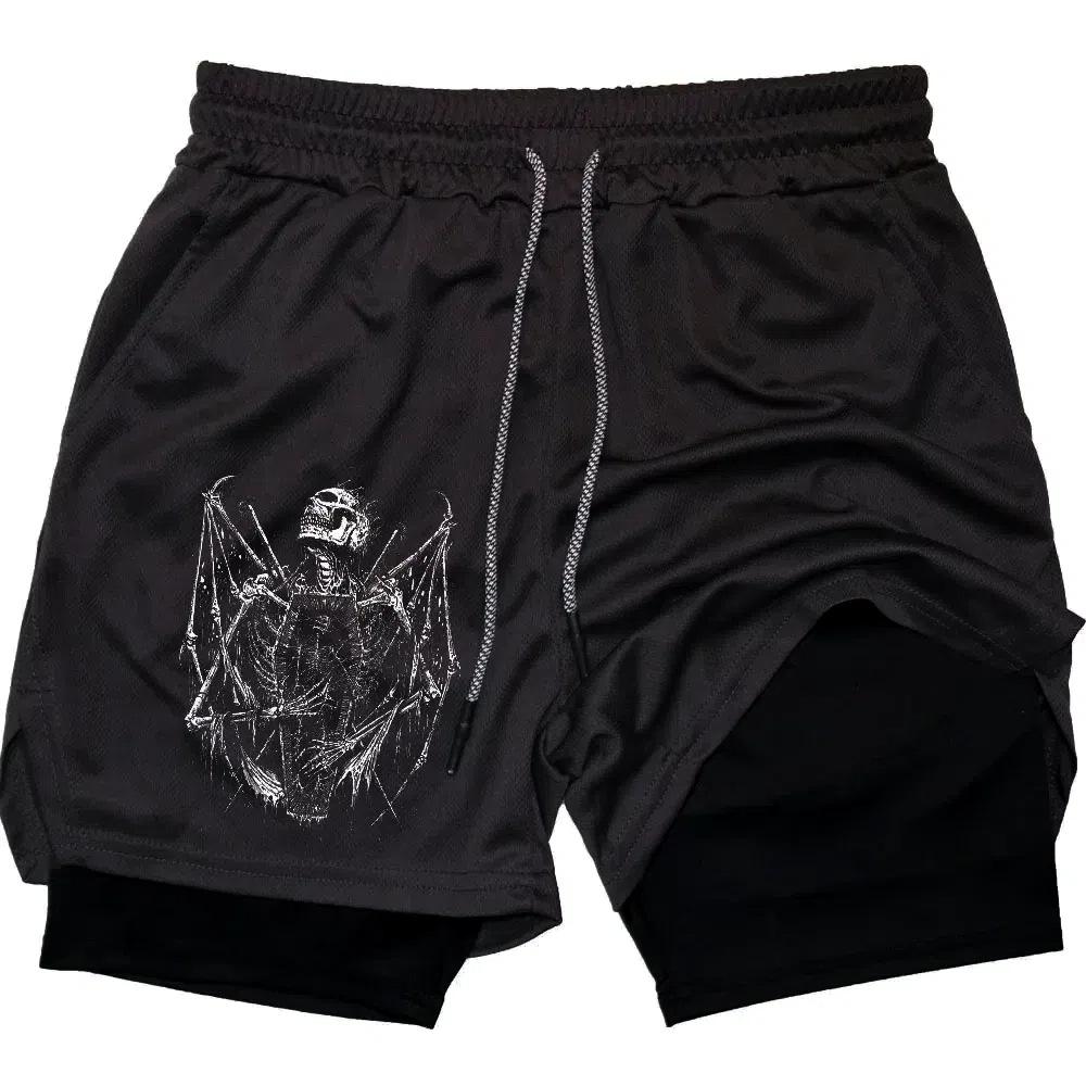 

Men s Shorts Personalized Printed Double-layer Two-in-one Fitness Sports Casual Pants 3XL