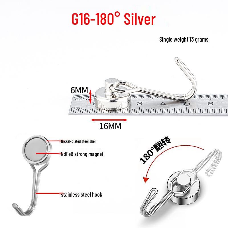 Rust-Proof Rotating Neodymium Magnetic Hook for Refrigerators
