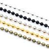 5 Meters/lot 1.5mm 2.0mm 2.4mm Gold Bronze Silver Plated  5 Colors Ball Beads Chain Necklace Beaded DIY Jewelry Findings