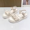 Fashion Trendy Summer New Women's Sandals Casual Daily Thick Bottom Non Slip Beach Solid Color Flat Sandals Sneakers Zapatos De Mujer