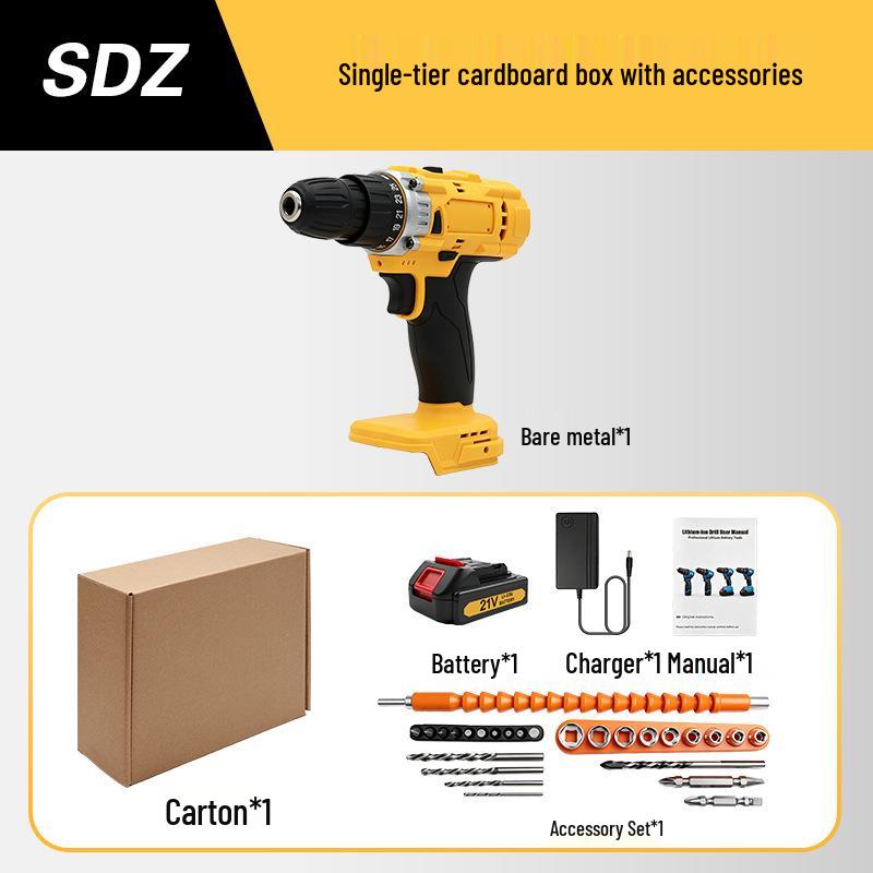 Double Speed Lithium Battery Hand Drill and Electric Screwdriver Set