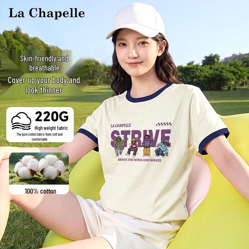 La Chapelle Women s American Retro Cotton Short Sleeve T-Shirt 2XL