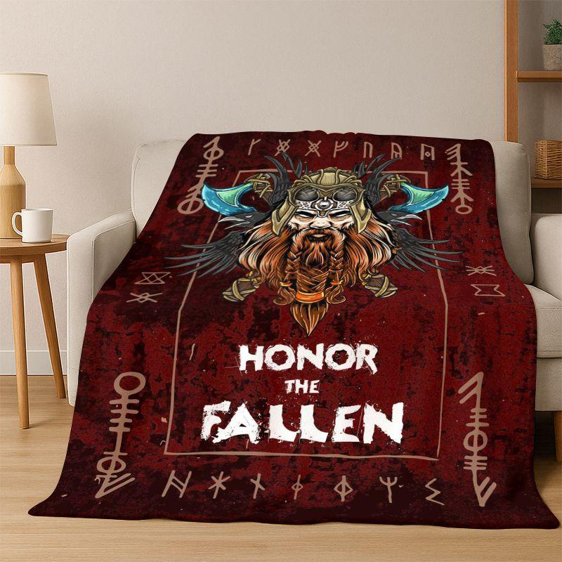Viking WarriorSymbol Valknut Nordic Valhalla Flannel Blanket Soft Warm Throw Blanket for Bedroom Living Room Bed Travel Camping