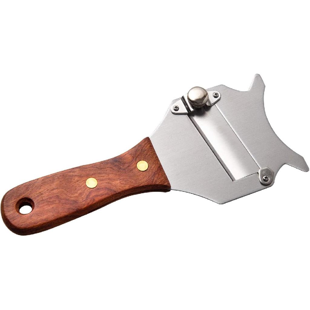 IMEEA Truffle Slicer Shaver Stainless Steel Chocolate Cheese Shaver Grater Curler with Adjustable Smooth Blade and Wood Handle