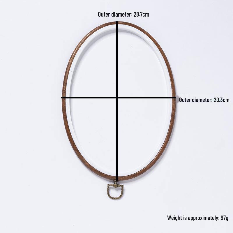 Cercuri de Broderie cu Aspect de Lemn Antic - Unelte & Decor Retro DIY Ovale/Rotunde