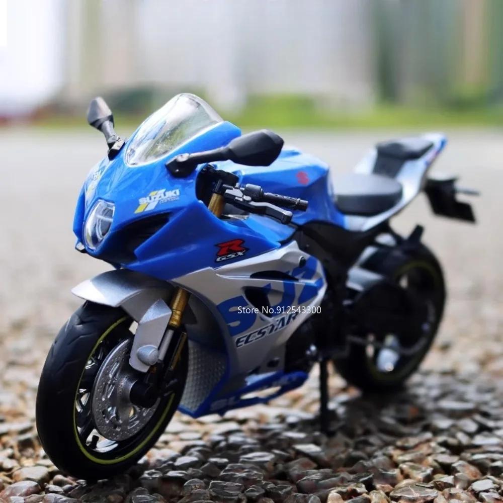 1:12 Scale SUZUKI GSX R1000R Motorcycle Model Toy Alloy Body Rubber Tire Motor Models Free Wheeling Shock Absorption Kids Gifts