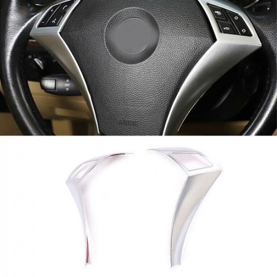 Fit For BMW 5 Series 2004-2010 Matte Silver Car Front Steering Wheel Frame Cover