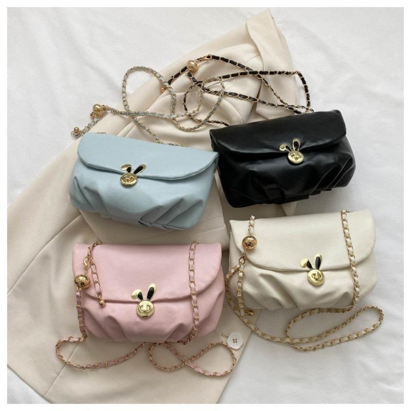 Bags Women's Popular New Bunny Shoulder Bag Stylish Simple Soft Face Folds Popular Underarm Bag