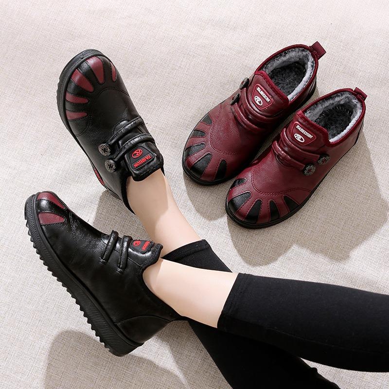 Women's Cotton Shoes Winter New Cotton Shoes Velvet Shoes Warm Thickened Comfortable Snow Boots Women