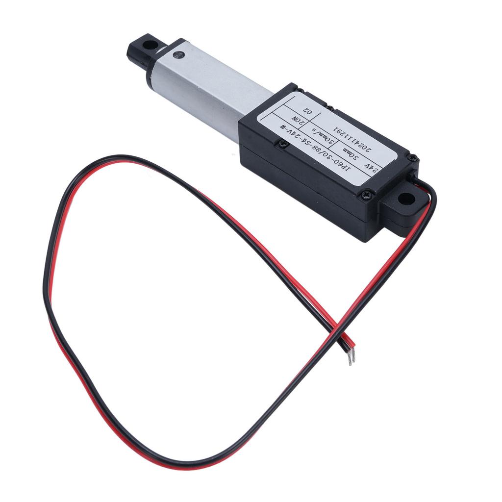 Mini Actuador Lineal Eléctrico 24V Carrera 30mm 30mms 20N Tubo de Aluminio Actuador de Movimiento Lineal para