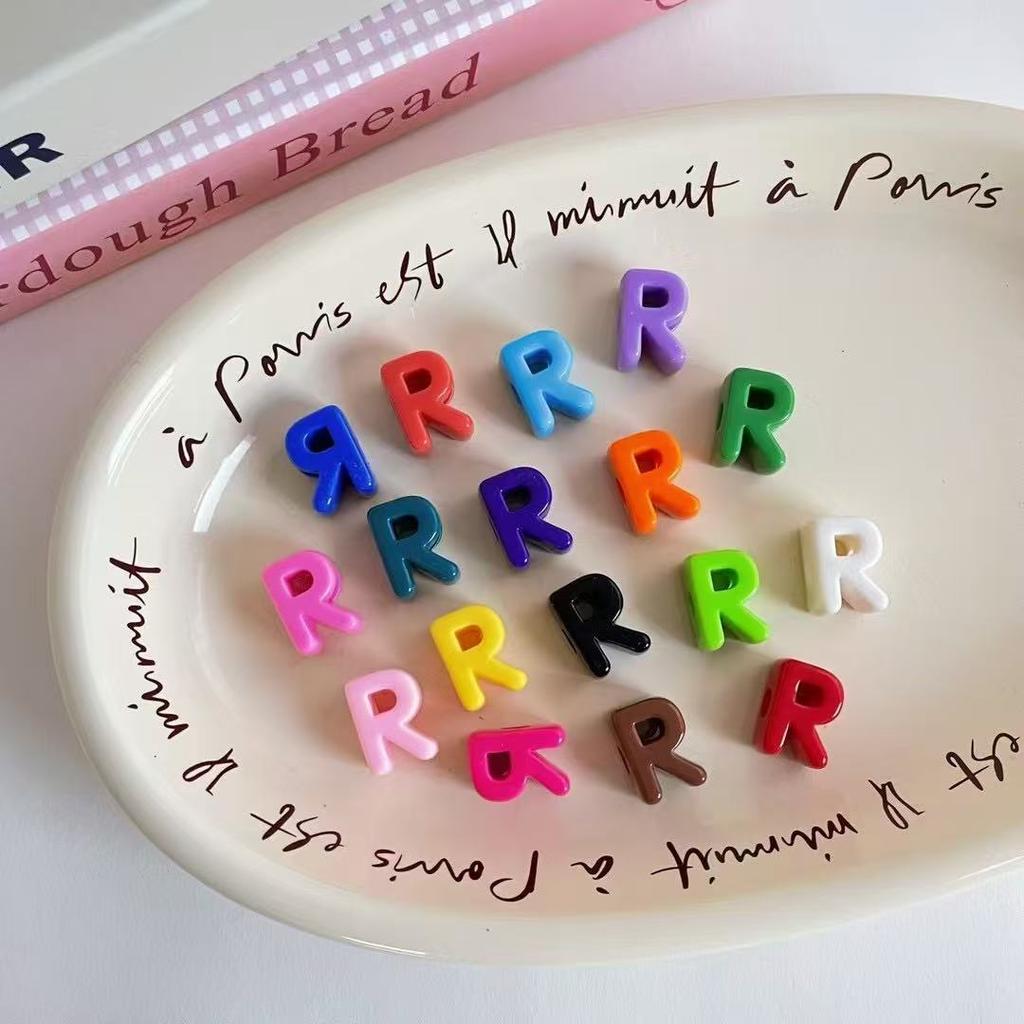 10 Stück/Los Bunte Englische Buchstabenperlen Für Schmuckherstellung DIY Dekoration Handykette Schlüsselanhänger Perlenstift Haaraccessoires