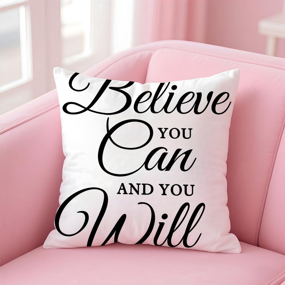 PPersonalized quotes Cushion Cover Pillow Case Soft Friendly Fabric  Concealed Zipper