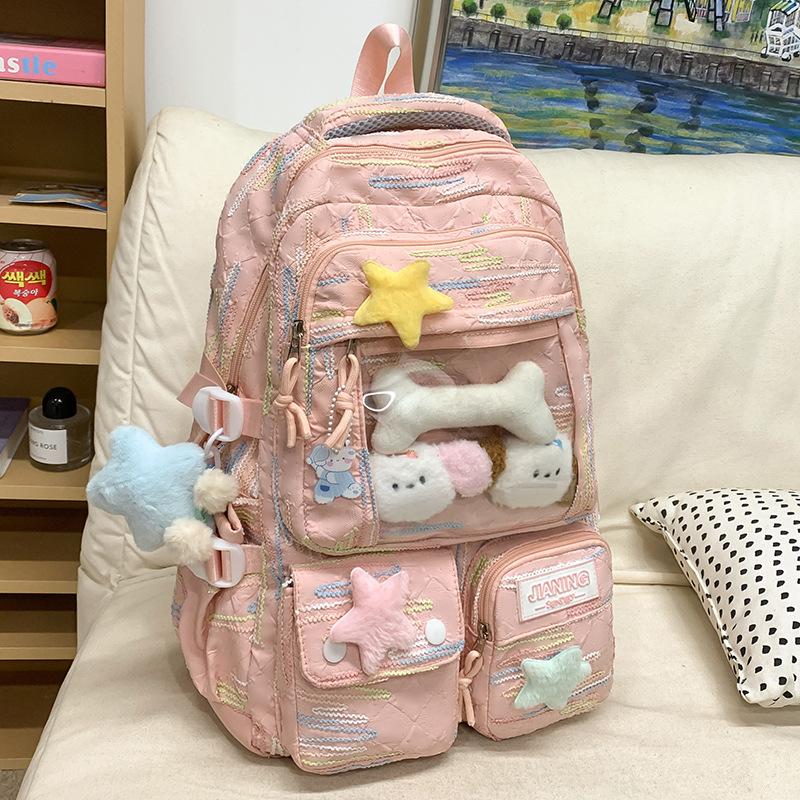 Schoolbag Children Elementary School Students Junior High School Girls Multi Layer High Value Ins Pain Bag Backpack
