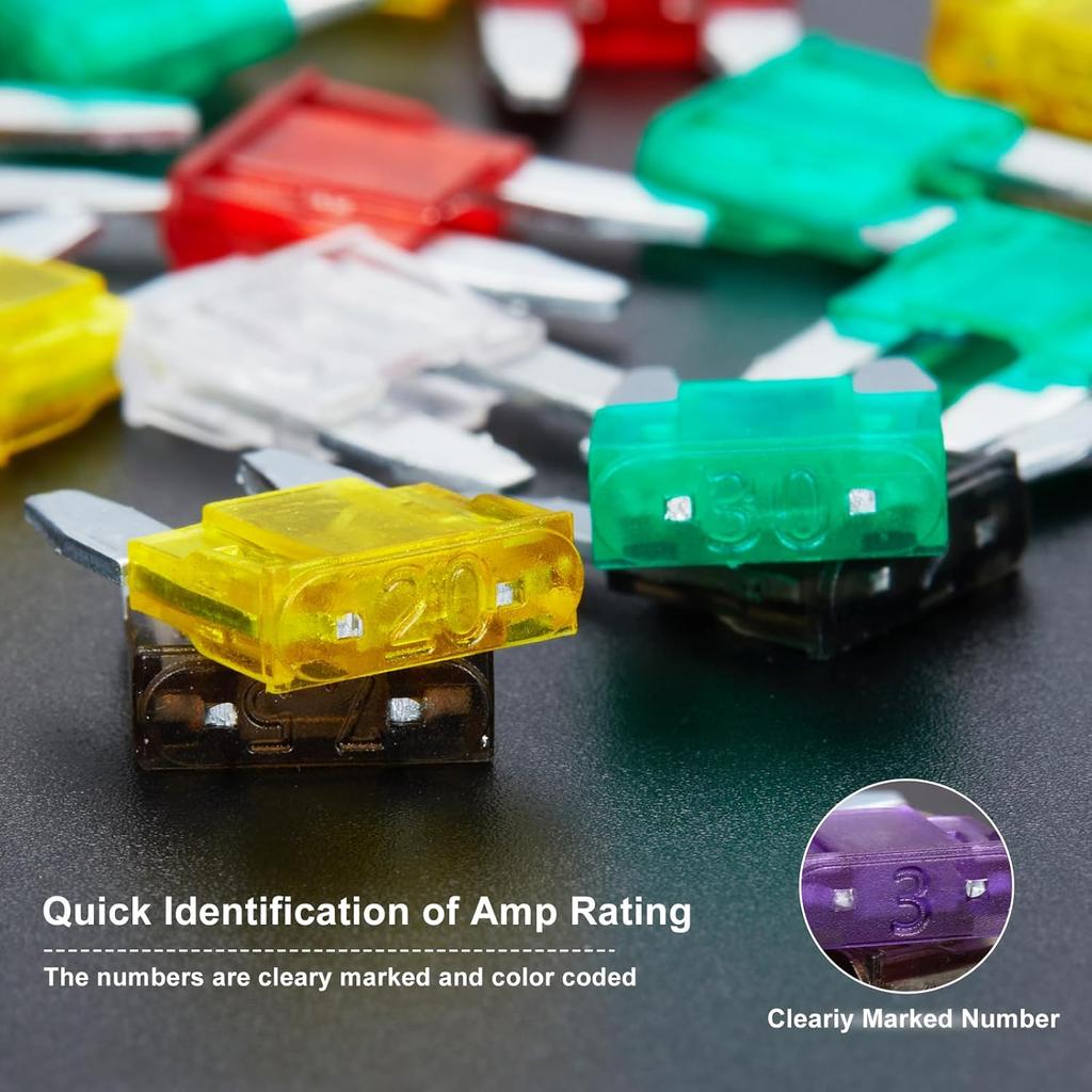 120 Pieces Mini Fuse Kit, Car Fuses Assortment Kit -Mini Size(2A/3A/5A/7.5A/10A/15A/20A/25A/30A/35A), Fuses Automotive Kit For Cars, Trucks,