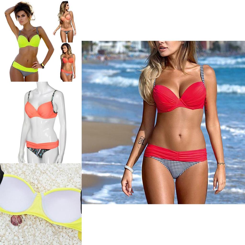 Premium Quality Women Sexy Swimsuit Beach Bikini Bathing Suit Padded Patchwork Set