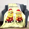 1Pc Christmas Minions Celebration Blanket Soft Throw Blanket For Home Bedroom Bed Sofa Travel Office Solid Christmas Blanket