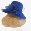 Eugen yarn flower pot hat middle-aged fashion elegant bucket hat women's summer sunshade mesh hat