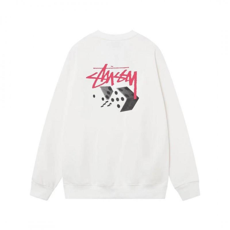 Unisex Oversized Cotton Crewneck Sweatshirt With Letter Dice Print Fall Youth Streetwear