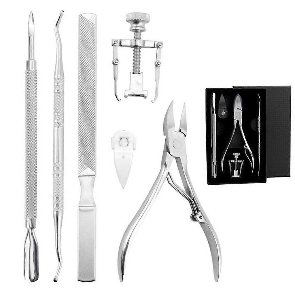 6pcs/set Cuticle Remover Kit Nail Clipper Trimmer for Cuticle Ingrown Nails Pedicure Manicure Tool Multicolor