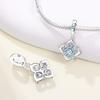 Copper Rotating Blue Flower Original Pendants Bracelet Charms Jewelry Party Beads Diy Gifts Accessory