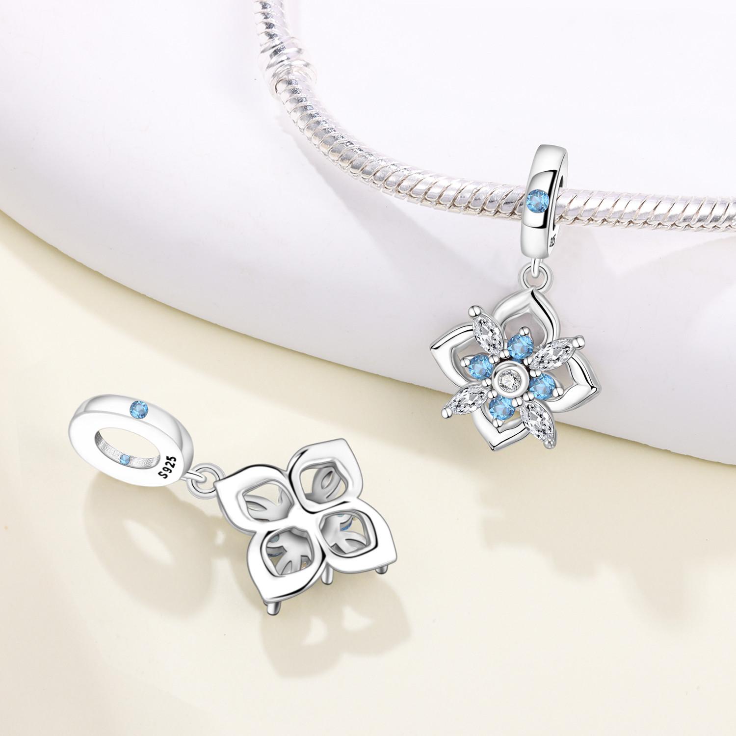 

Медные вращающиеся подвески-шармы в виде синего цветка и хвоста русалки, подходят для оригинального браслета, ожерелья, изящные ювелирные изделия, женские DIY подарки