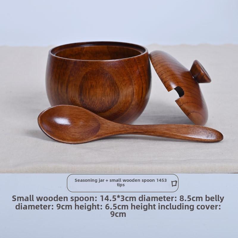 

Деревянная банка для соли с крышкой, коробка для приправ из цельного дерева, банка для приправ на кухню