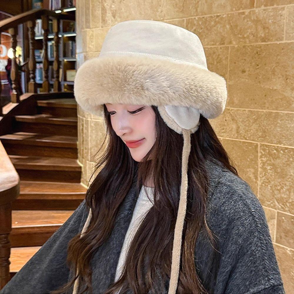 Outdoors Thick Bomber Hat Warm Ear Protection Ushanka Fur Hat Windproof Casual Ski Russian Cap for Men Women