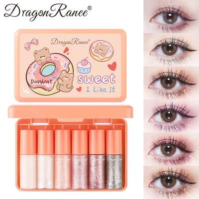 6-teiliges Lidschatten-Set, Perlglanz-Lidschatten, Doppelseitiger One-Touch-Formender Lazy-Lidschatten, Perlglanz-Lidschattenstift, Lidschatten für Anfänger