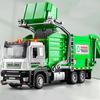 1:32 Toy Garbage Classification Sanitation Truck Models Alloy Diecast Flatbed Trucks Sound Light Doors Opened Pull Back Kid Gift
