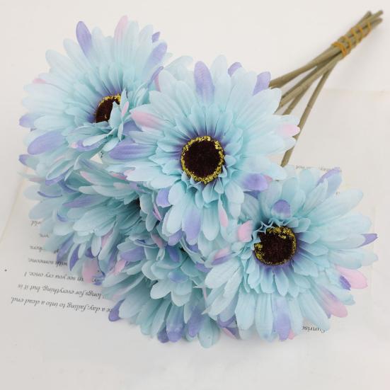 6 db Mű Gerbera Százszorszép Művirág Hajlítható Szárral