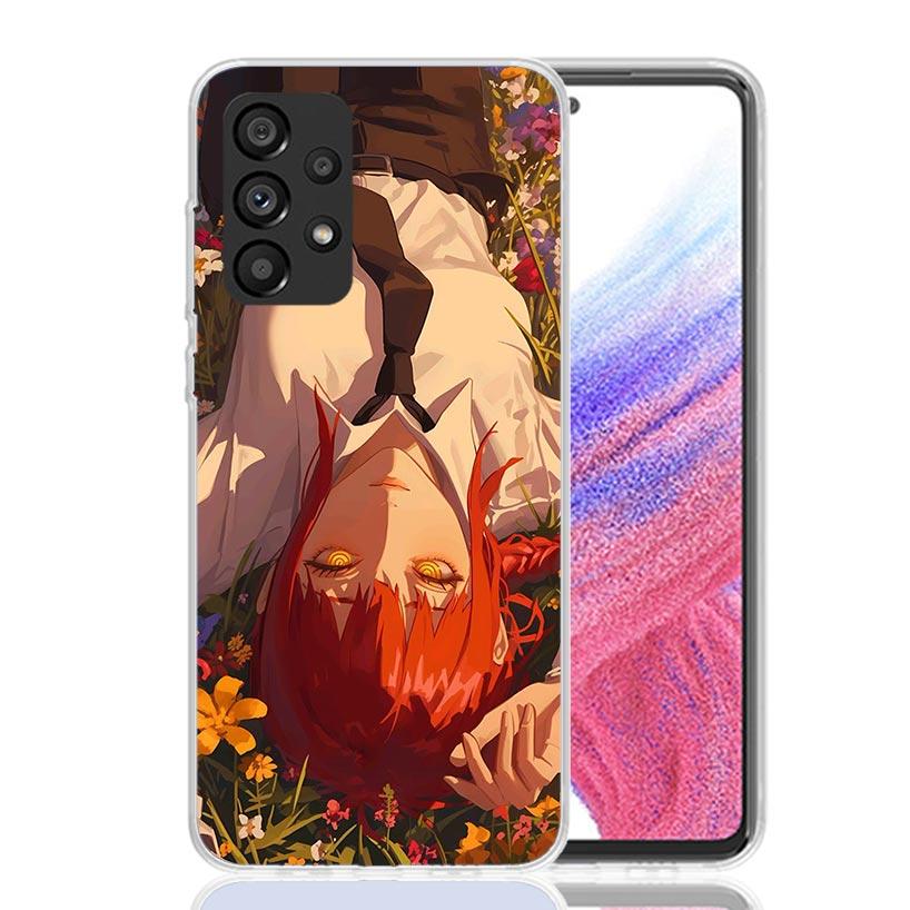 C-Chainsaw Mans Makima Phone Case for Samsung Galaxy A52 A51 A50S A12 A22 A32 A72 A10S A30S A31 A71 Note 20 Ultra 10 Plus S10 Ga