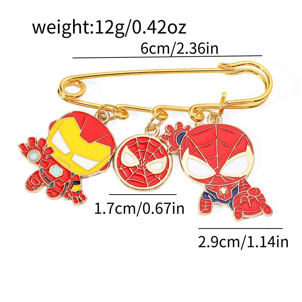 Европейский, американский фильм и телевидение Персонаж героя Marvel металлический значок Человек-паук Американская команда Железный человек Тор брошь