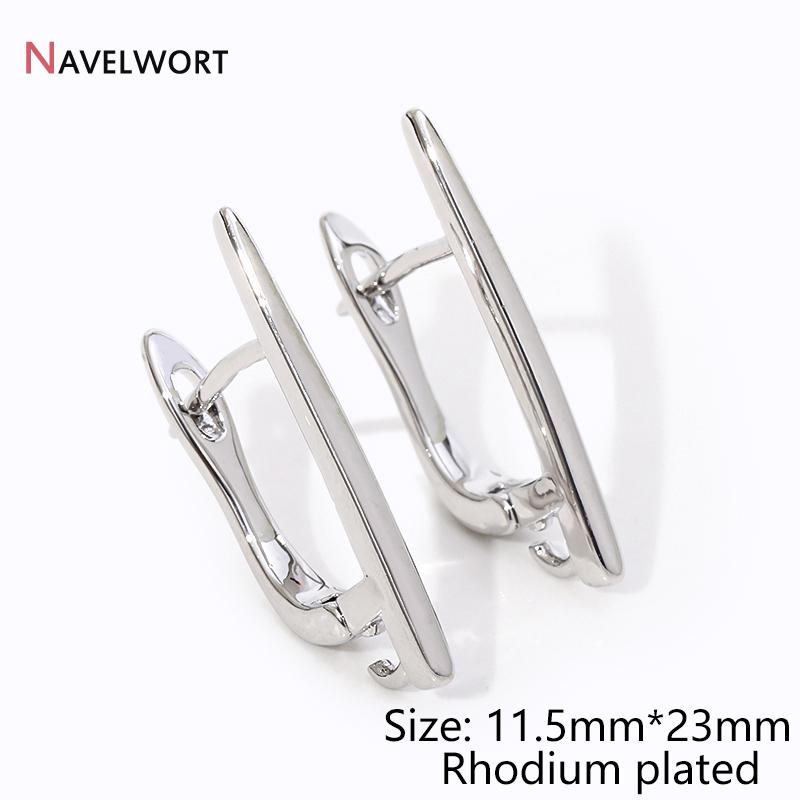 18K Gold Plated Brass Metal Earwires Basic Fasteners,Earring Fixtures,Inlaid Zircon Earring Hooks,Earring Making Supplies