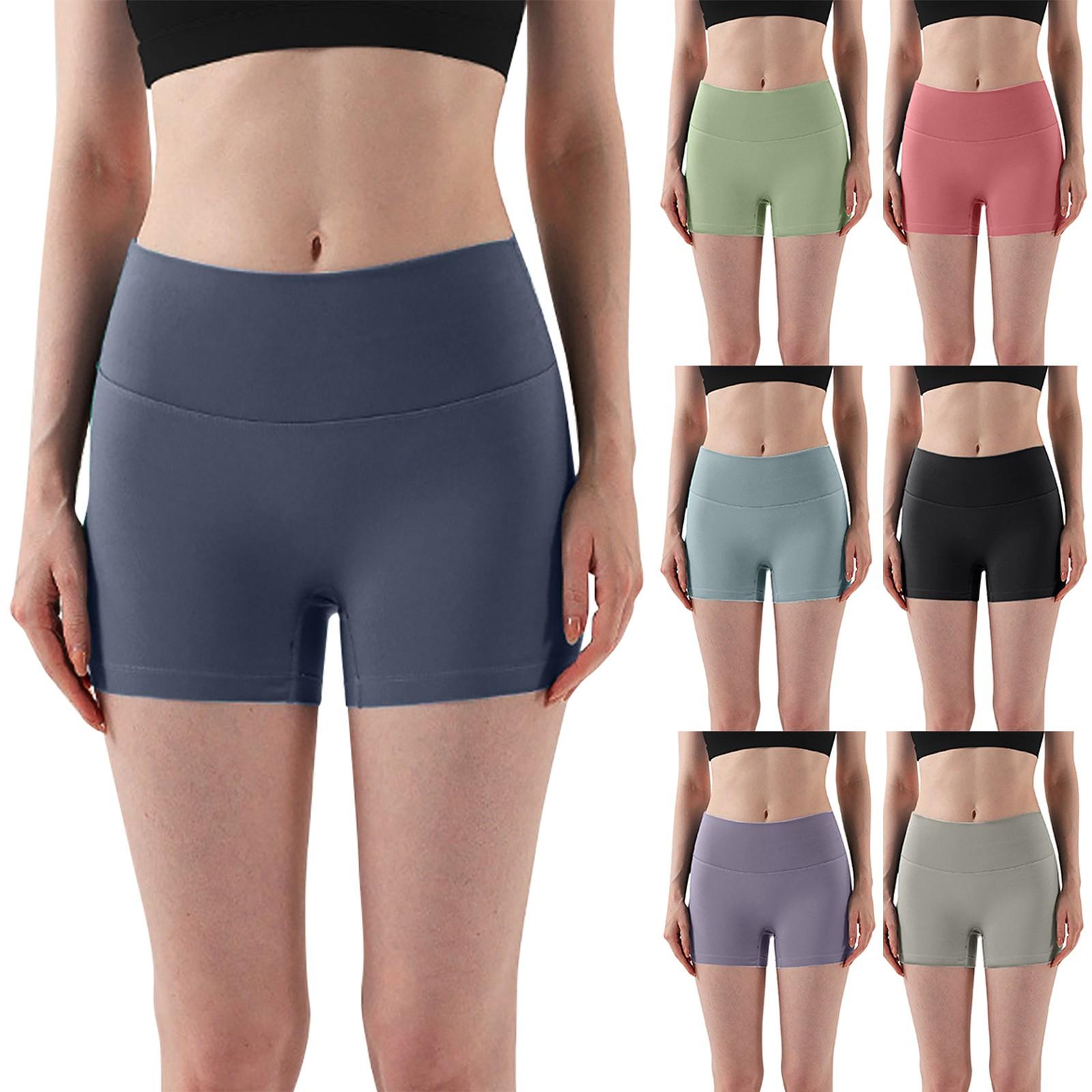 

Женские однотонные узкие брюки с высокой талией для йоги, спортивные шорты телесного цвета