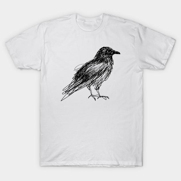 Men Black Print T-shirt Crow (Black) No-Cut Transfer Paper Print Cotton Tshirt 3XL белый