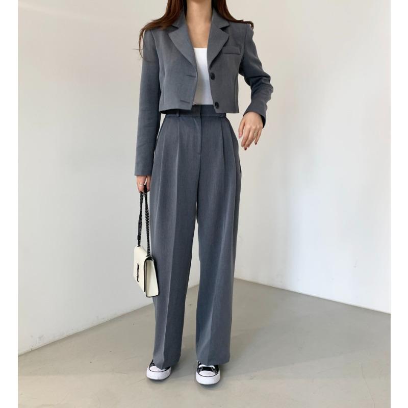 Fashion Autumn Loose Casual Suit Set Two Piece Outfit Blazer and Pants Women Office Wear